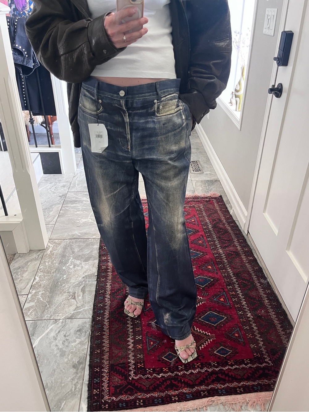 Calvin Klein Studio Trompe-L’Oeil Faux Denim Tailored Trousers